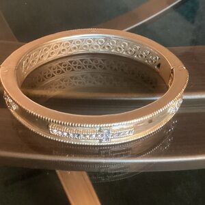 Elegant Gold and Silver Bangle Bracelet